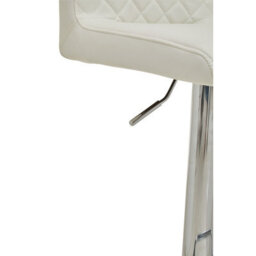 Orsina Baina White And Chrome Bar Stool With Round Base - thumbnail 8