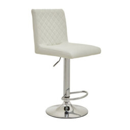Orsina Baina White And Chrome Bar Stool With Round Base - thumbnail 9