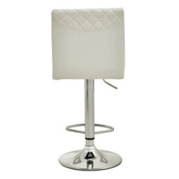 Orsina Baina White And Chrome Bar Stool With Round Base - thumbnail 4