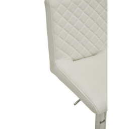 Orsina Baina White And Chrome Bar Stool With Round Base - thumbnail 5