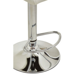 Orsina Baina White And Chrome Bar Stool With Round Base - thumbnail 6