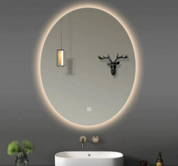 Deenz 70X50 Cm Led Oval Lighted Bathroom Wall Mirror 3 Color Light Touch Switch With Fog Pad Illuminated Backlit L8032 - thumbnail 2