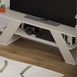 "Decortie Farfalla Modern Tv Unit Multimedia Centre Tvs Up To 48"" Sandstone 120Cm" - thumbnail 4