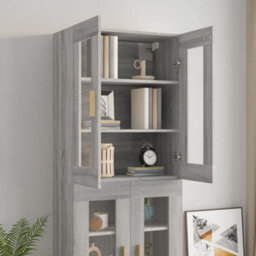 Berkfield Hanging Wall Cabinet Grey Sonoma 69.5X34X90 Cm - thumbnail 8