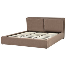 Beliani Ottoman Bed Boucle Bajonna 180 X 200 Cm (Eu Super King) Brown - thumbnail 8