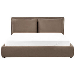 Beliani Ottoman Bed Boucle Bajonna 180 X 200 Cm (Eu Super King) Brown - thumbnail 4