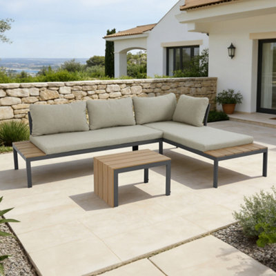 More4Homes Tampa Garden Corner Sofa Outdoor Sofa Set With Table (Beige) - image 1