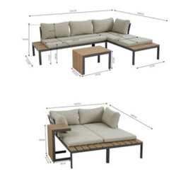 More4Homes Tampa Garden Corner Sofa Outdoor Sofa Set With Table (Beige) - thumbnail 9