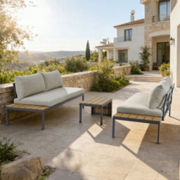 More4Homes Tampa Garden Corner Sofa Outdoor Sofa Set With Table (Beige) - thumbnail 3