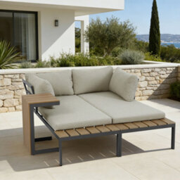 More4Homes Tampa Garden Corner Sofa Outdoor Sofa Set With Table (Beige) - thumbnail 2