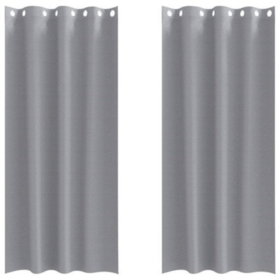 Berkfield Modern Curtains With Curtains 2 Pcs Light Grey 245 X 140 Cm Polyester - image 1