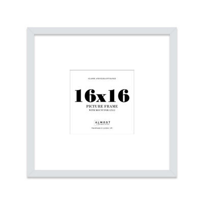 "16X16"" Light Grey Picture Frame - 16X16"" Square Frame With 12X12"" Mount For 16X16""/12X12"" Pictures Moderrn Style Thin Edge, 1 Pack" - image 1