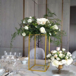 Living And Home Tall Gold Metal Column Vase Flower Stand Pedestal Rack Wedding Display Rack 80Cm (H) - thumbnail 2