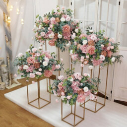 Living And Home Tall Gold Metal Column Vase Flower Stand Pedestal Rack Wedding Display Rack 80Cm (H) - thumbnail 3