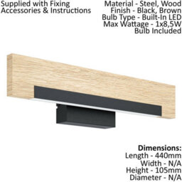 Modern 2 Pack Black And Brown Led Wall Lights With White Shades - thumbnail 2