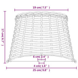 Vidaxl Lamp Shade White 25X17 Cm Wicker Lamp Shades - thumbnail 7