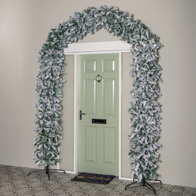 8Ft (2.60M) Samuel Alexander Double Door Snow Flocked Christmas Tree Arch With 2000 Tips - image 1
