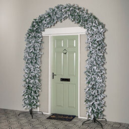 8Ft (2.60M) Samuel Alexander Double Door Snow Flocked Christmas Tree Arch With 2000 Tips - thumbnail 1