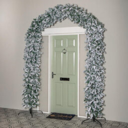 8Ft (2.60M) Samuel Alexander Double Door Snow Flocked Christmas Tree Arch With 2000 Tips - thumbnail 9