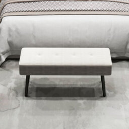 Homcom End Of Bed Bench With Thick Padding For Entryway, Cream White - thumbnail 8