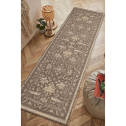 Melrose Colorama Antique Faded Stone Grey Vintage Feel Indoor Runner Rug 067/300Cm