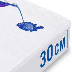 Ameha Waterproof Terry Mattress Protector Non-Noisy, Absorbent & Hypoallergenic Elasticated Cover 30Cm Deep Double 135X190Cm - thumbnail 2