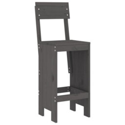 Berkfield 5 Piece Garden Bar Set Grey Solid Wood Pine - thumbnail 4