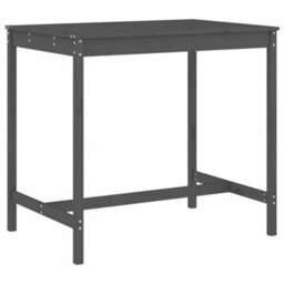 Berkfield 5 Piece Garden Bar Set Grey Solid Wood Pine - thumbnail 6