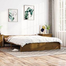 Berkfield Bed Frame Honey Brown Solid Wood 200X200 Cm