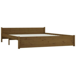 Berkfield Bed Frame Honey Brown Solid Wood 200X200 Cm - thumbnail 4