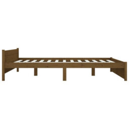 Berkfield Bed Frame Honey Brown Solid Wood 200X200 Cm - thumbnail 6