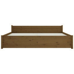 Berkfield Bed Frame Honey Brown Solid Wood 200X200 Cm - thumbnail 5