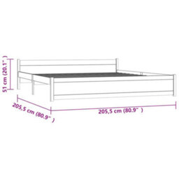 Berkfield Bed Frame Honey Brown Solid Wood 200X200 Cm - thumbnail 9