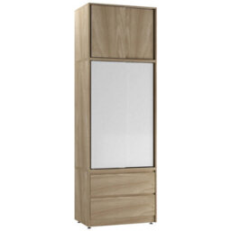 Urbn-Living Urbnliving 240Cm Stylish Sliding Door Wardrobe Bedroom Storage Oak Carcass White Doors - thumbnail 5