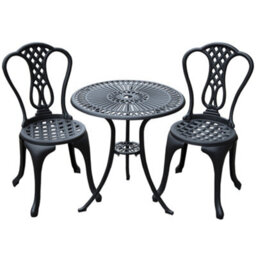 Outsunny Garden Bistro Set Outdoor Table Chairs Aluminium Patio Lawn Furniture - thumbnail 2