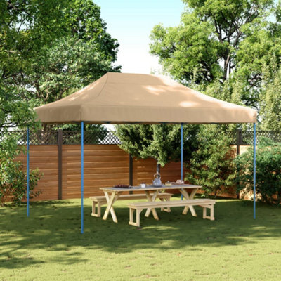 Walplus Foldable Party Tent Garden Gazebo Canopy Pop-Up Beige 410X279X315 Cm - image 1