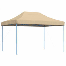 Walplus Foldable Party Tent Garden Gazebo Canopy Pop-Up Beige 410X279X315 Cm - thumbnail 2