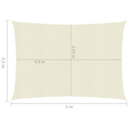Berkfield Sunshade Sail 160 G/m2 Cream 2.5X5 M Hdpe - thumbnail 6
