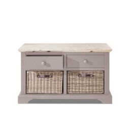Statement Furniture Florence Storage Bench With 2 Drawers And 2 Basket - Truffle - thumbnail 3