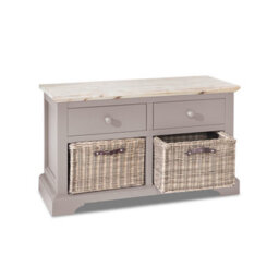 Statement Furniture Florence Storage Bench With 2 Drawers And 2 Basket - Truffle - thumbnail 4