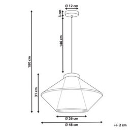 Wyld And Coco Pendant Lamp Beige Cotton Rope Cage Shade Japandi, W48 X D48 X H180Cm - thumbnail 4