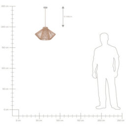 Wyld And Coco Pendant Lamp Beige Cotton Rope Cage Shade Japandi, W48 X D48 X H180Cm - thumbnail 7