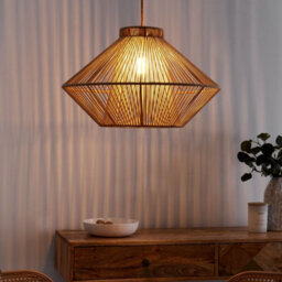 Wyld And Coco Pendant Lamp Beige Cotton Rope Cage Shade Japandi, W48 X D48 X H180Cm - thumbnail 2