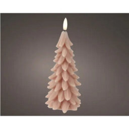 Kaemingk Led Wick Candle Wax Tree Steady Flame Indoor Decoration Pink  - D.8Cm H.19.5Cm - thumbnail 1