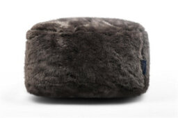 Littens Charcoal Grey Plush Faux Fur Square Footstool Ottoman Pouffe Bean Bag 45Cm X 45Cm X 25Cm - thumbnail 2