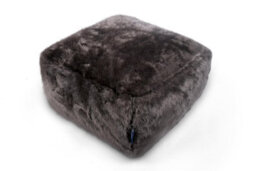 Littens Charcoal Grey Plush Faux Fur Square Footstool Ottoman Pouffe Bean Bag 45Cm X 45Cm X 25Cm - thumbnail 4