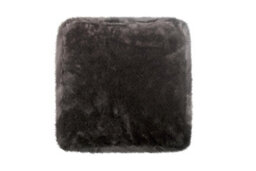 Littens Charcoal Grey Plush Faux Fur Square Footstool Ottoman Pouffe Bean Bag 45Cm X 45Cm X 25Cm - thumbnail 5
