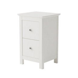 Core Products Nairn White 2 Drawer Petite Bedside Cabinet - Compact Solid Wood Bedroom Storage 56 X 35 X 32Cm - thumbnail 2