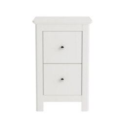 Core Products Nairn White 2 Drawer Petite Bedside Cabinet - Compact Solid Wood Bedroom Storage 56 X 35 X 32Cm - thumbnail 3
