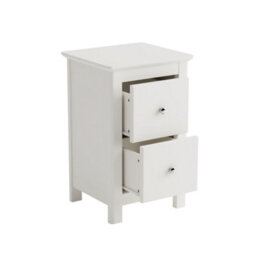Core Products Nairn White 2 Drawer Petite Bedside Cabinet - Compact Solid Wood Bedroom Storage 56 X 35 X 32Cm - thumbnail 5